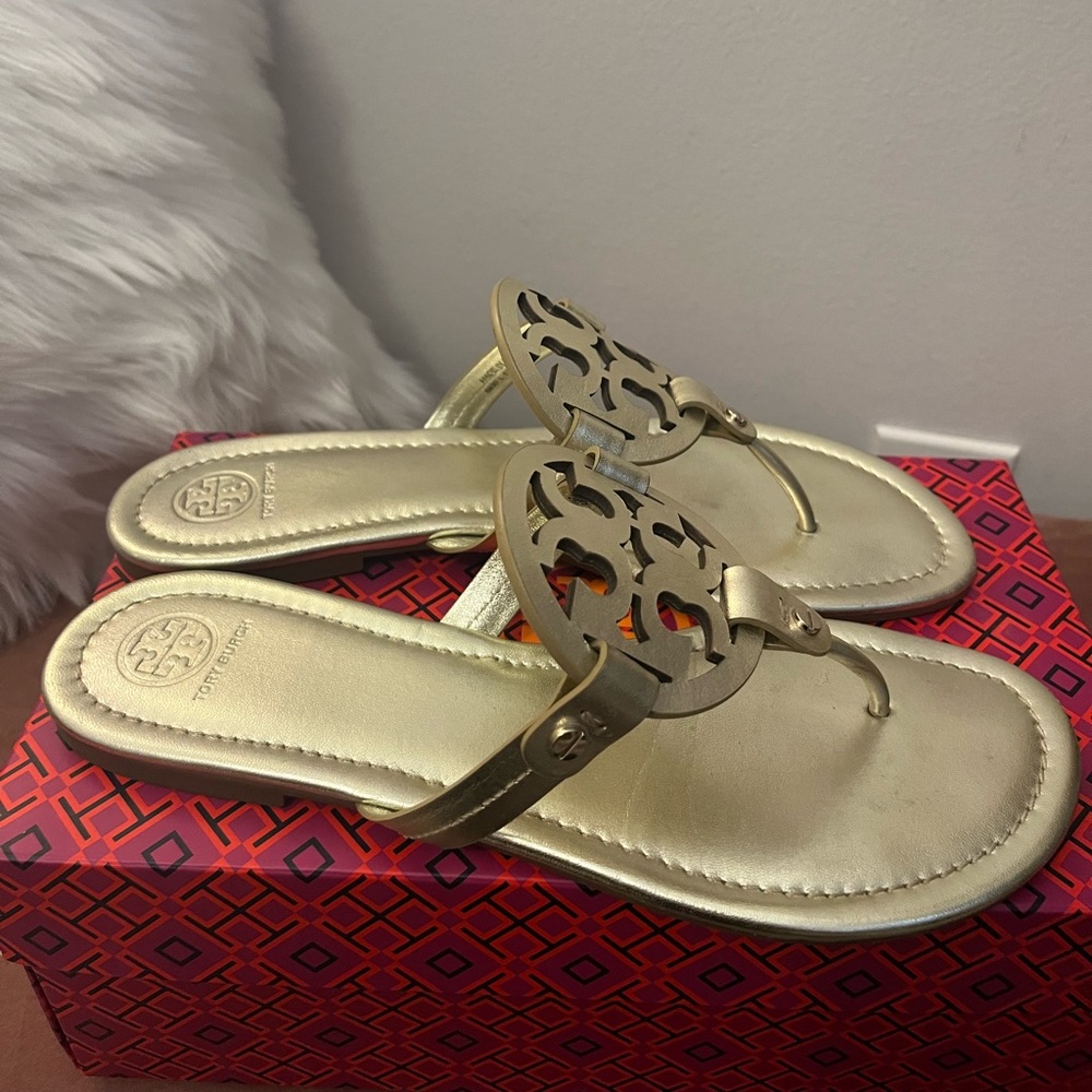 Tory Burch Miller sandals in gold size 10 US